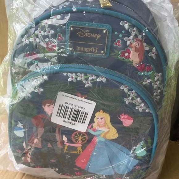LOUNGEFLY  DISNEY  SLEEPING BEAUTY   BACKPACK  NWT . - Picture 1 of 4